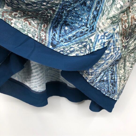 Gloria Vanderbilt Wilhemina Blouse Blue Green Popover Size 1X NWT Artsy Abstract - Picture 6 of 9